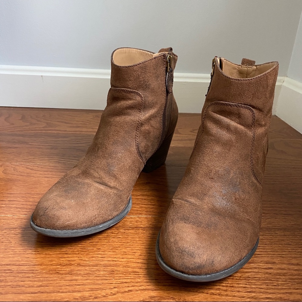 Franco Sarto Heeled Booties in Brown